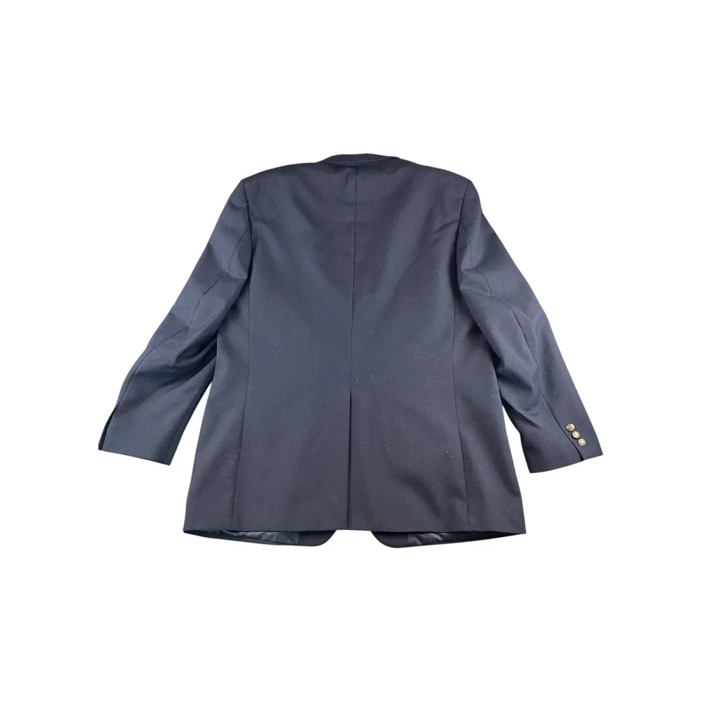 Meeting Street Navy Wool Blend Blazer 46‎ Long Mens Classic Fit Gold Buttons